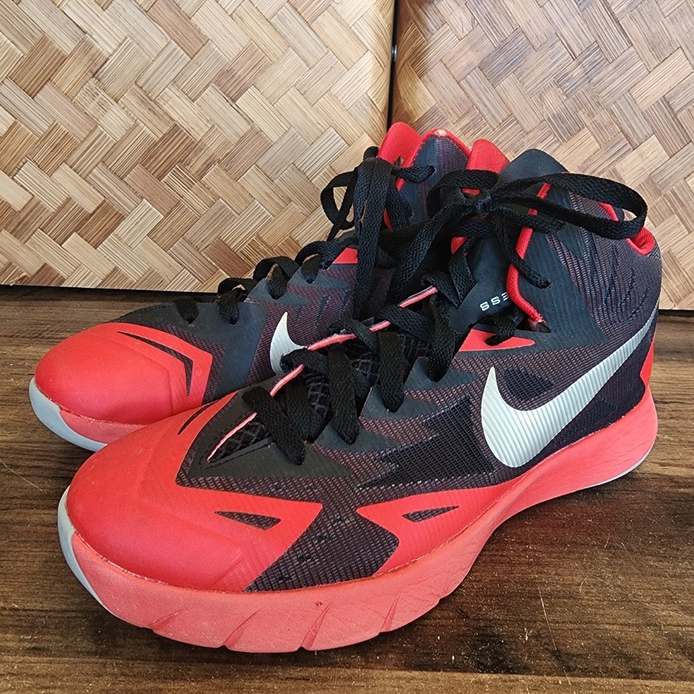 Nike Lunar Hyperquickness Shoes Men's Size 7.5 Red & Black 652777 006 Basketball